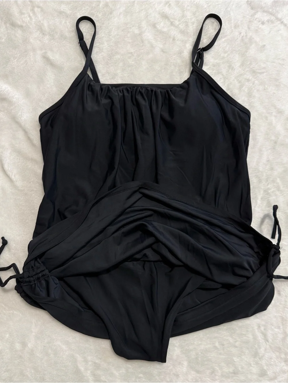 Beachsissi Black Blouson Modest Swim Dress